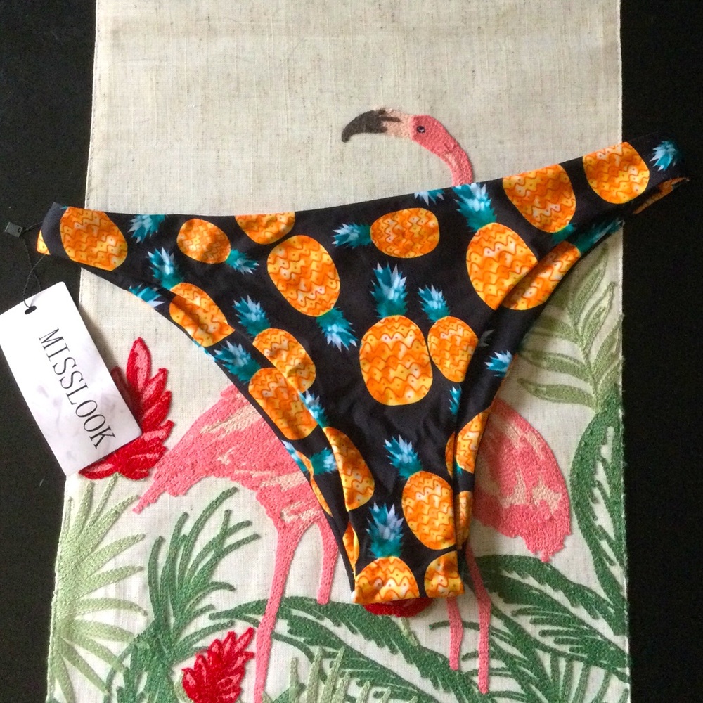 🆕 MISSLOOK Super Sexy Pineapple Bikini Bottom 🖤🍍🌞